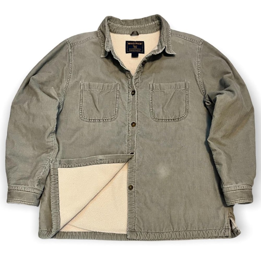 Woolrich Tumbleweed Retro Fleece-Lined Corduroy Outdoor Jacket - Mens Large